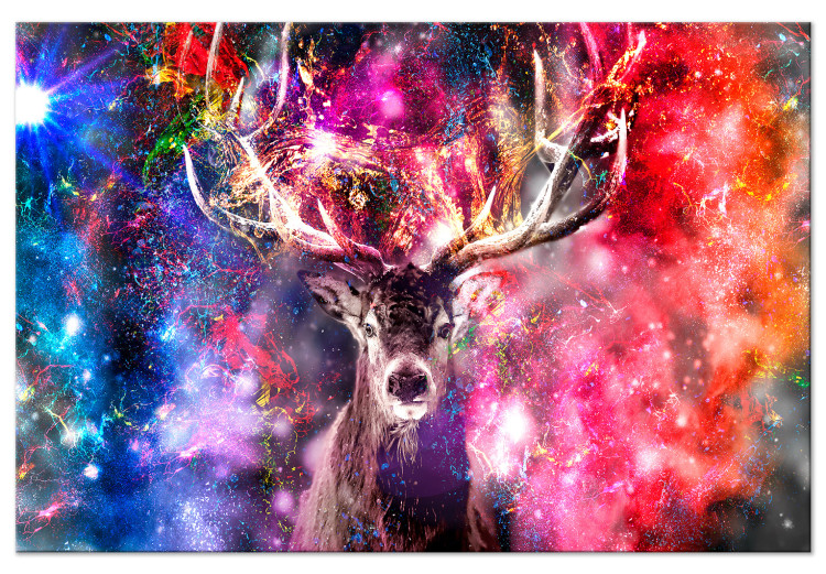 Canvas Print Colorful deer - abstraction with a deer's head on coloured background 131613