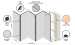 Folding Screen Futuristic Tunnel II (3-piece) - geometric 3D illusion with spheres 132613 additionalThumb 5