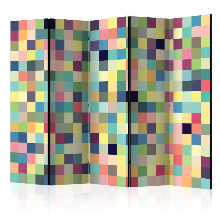 Room Divider Millions of Colors II (5-piece) - geometric colorful mosaic 132713