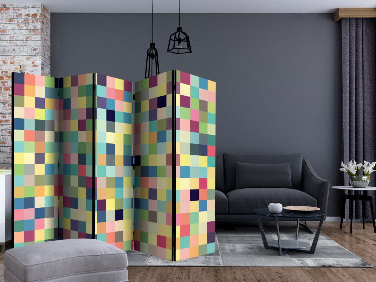 Room Divider Millions of Colors II (5-piece) - geometric colorful mosaic 132713 additionalImage 4