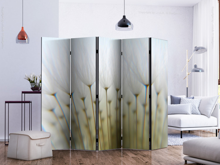 Room Divider Screen Dandelion Forest II (5-piece) - composition in delicate light flowers 132813 additionalImage 2