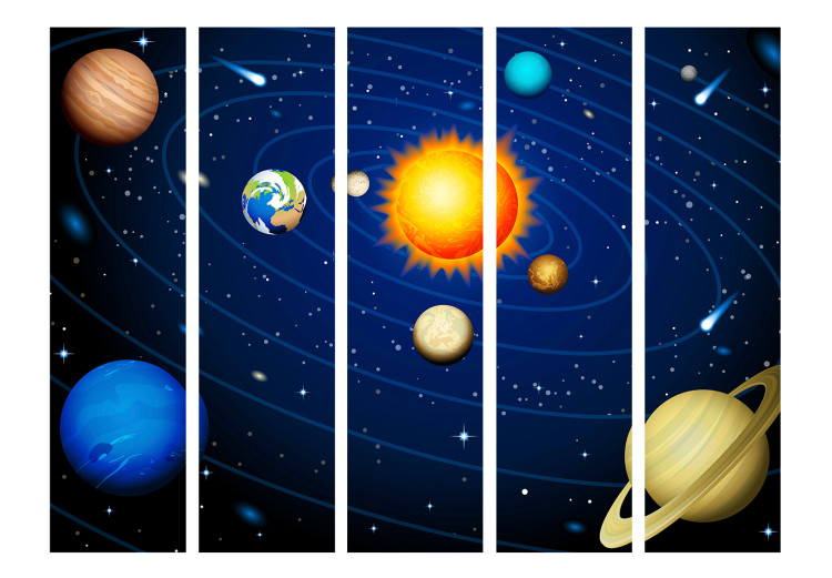 Room Divider Screen Solar System II (5-piece) - sun and planets against the backdrop of space 133013 additionalImage 3