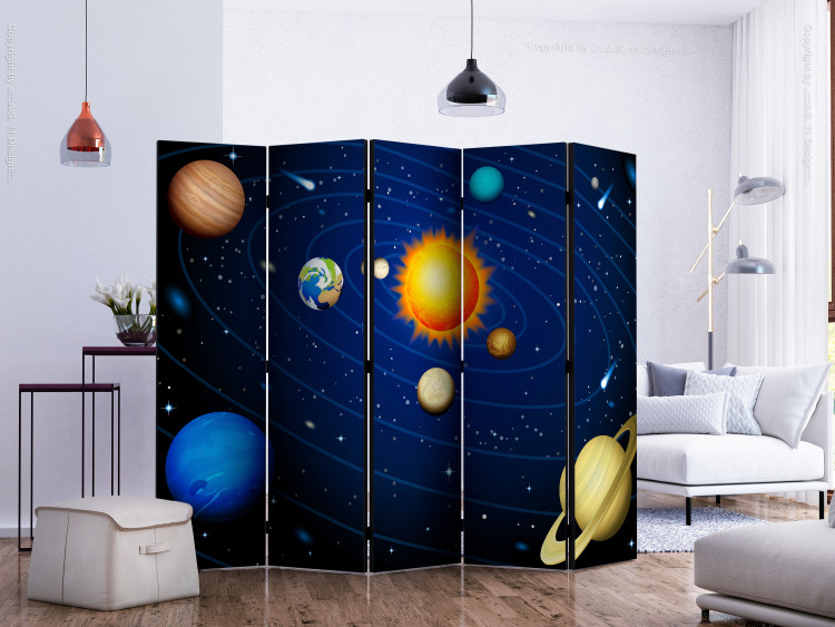 Room Divider Screen Solar System II (5-piece) - sun and planets against the backdrop of space 133013 additionalImage 2