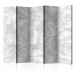 Room Divider Plaster Flowers II (5-piece) - composition in snowy white bouquet of roses 133113
