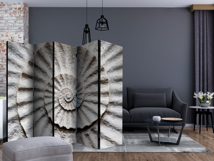 Room Divider Shell II (5-piece) - simple composition with white-gray abstraction 133413 additionalImage 4