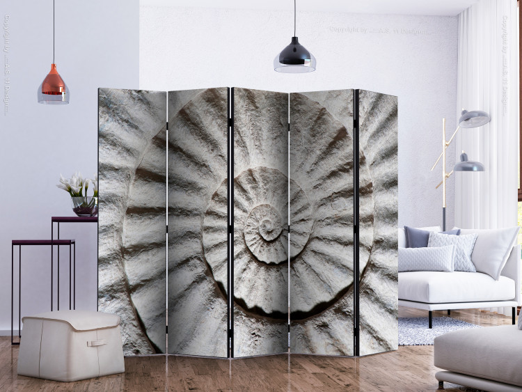 Room Divider Shell II (5-piece) - simple composition with white-gray abstraction 133413 additionalImage 2
