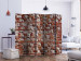 Folding Screen Brick Epoch II - texture of wall with orange bricks and gray concrete 133613 additionalThumb 2