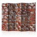 Folding Screen Brick Epoch II - texture of wall with orange bricks and gray concrete 133613