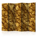 Folding Screen Golden Leaves II - luxurious composition created from golden leaves 133813