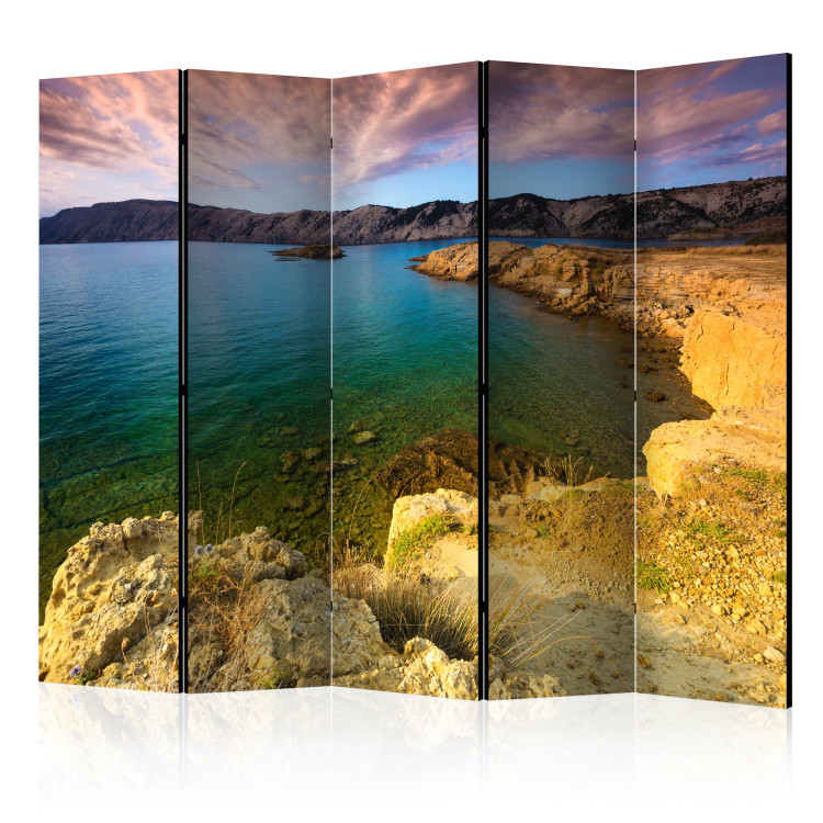 Room Divider Screen Lopar - Rab Island (Croatia) II - island landscape with rocks and sea 134113