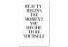 Canvas Print Where Beauty Begins (1-piece) Vertical - black and white inscriptions 134213