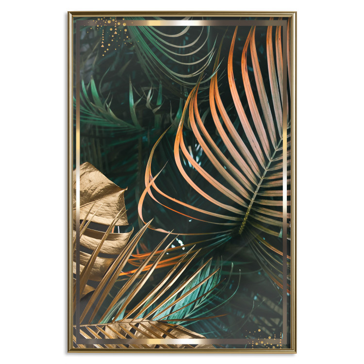 Wall Poster Forest Jewels - tropical composition of green and brown leaves 134513 additionalImage 21
