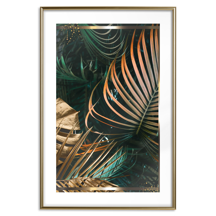 Wall Poster Forest Jewels - tropical composition of green and brown leaves 134513 additionalImage 16