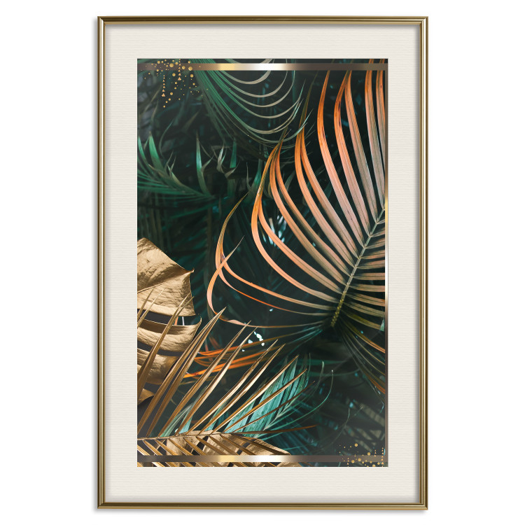 Wall Poster Forest Jewels - tropical composition of green and brown leaves 134513 additionalImage 20