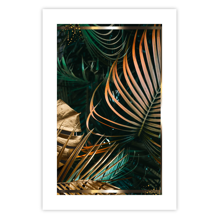 Wall Poster Forest Jewels - tropical composition of green and brown leaves 134513 additionalImage 19