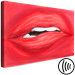 Canvas Print Female lips - slipping mouth on a bright-red background 134613 additionalThumb 6