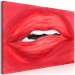 Canvas Print Female lips - slipping mouth on a bright-red background 134613 additionalThumb 2
