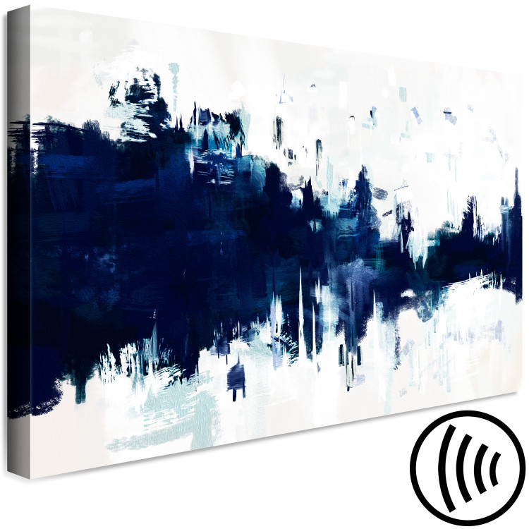 Canvas Art Print Blue in white - Abstraction with streaks in classic blue 135213 additionalImage 6