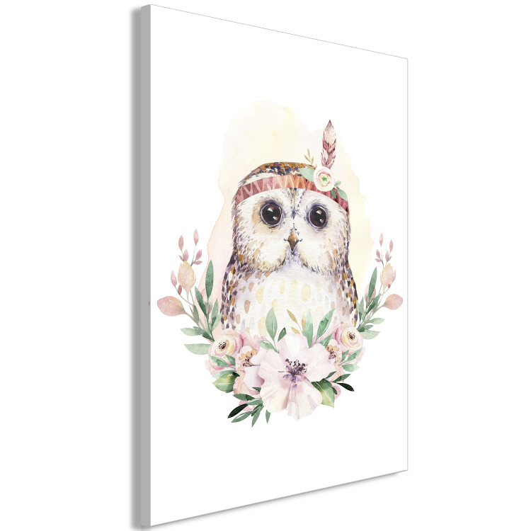 Canvas Owl with a headband - a colorful illustration inspired by fairy tales 135713 additionalImage 2