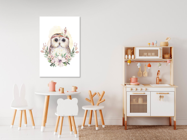 Canvas Owl with a headband - a colorful illustration inspired by fairy tales 135713 additionalImage 3