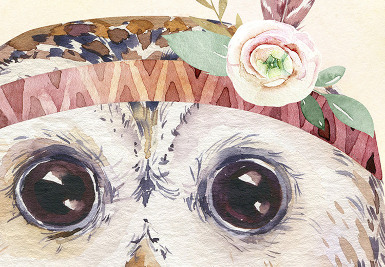 Canvas Owl with a headband - a colorful illustration inspired by fairy tales 135713 additionalImage 5