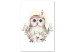 Canvas Owl with a headband - a colorful illustration inspired by fairy tales 135713