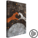 Canvas Print Hands clasped in heart shape - abstraction with black sky and stars 136013 additionalThumb 6
