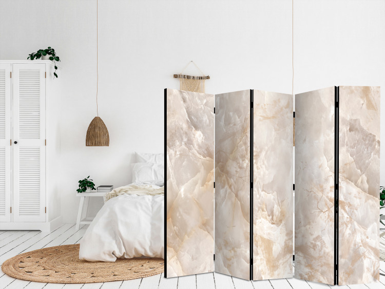 Folding Screen Subdued Marble II (5-piece) - Light background with stone texture 136113 additionalImage 4