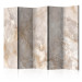 Folding Screen Subdued Marble II (5-piece) - Light background with stone texture 136113