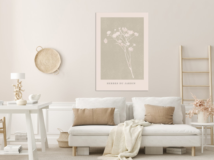 Canvas Print Herbs in the garden - twig on a beige background with the inscription 136513 additionalImage 3