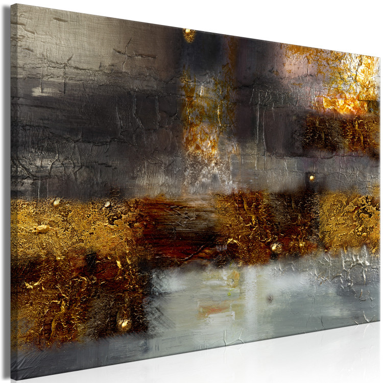 Canvas Art Print August Evening (1-piece) Wide - golden abstractness 137513 additionalImage 2