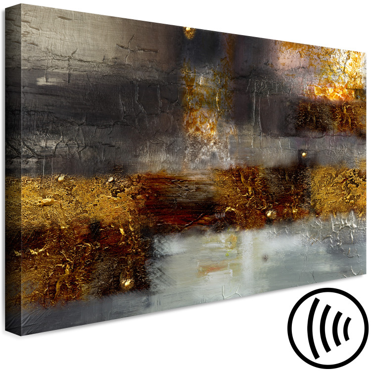 Canvas Art Print August Evening (1-piece) Wide - golden abstractness 137513 additionalImage 6