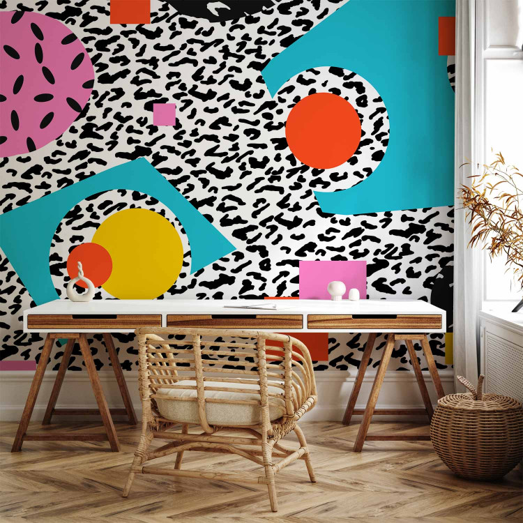Wall Mural Hallucination - geometric coloured abstract with patterns and leopard print 142613 additionalImage 4