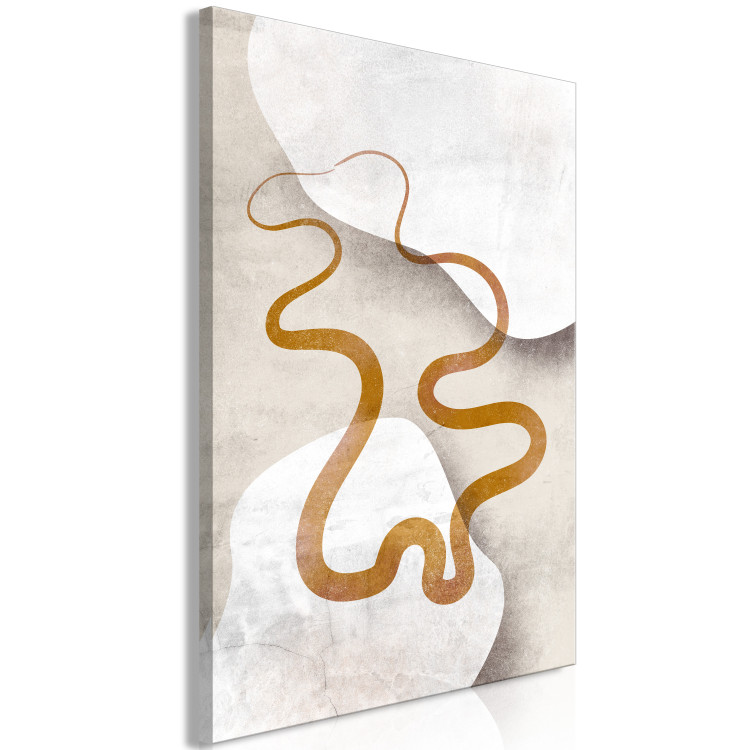 Canvas Print Orange Ribbon (1-piece) - abstraction in two brown waves 144713 additionalImage 2