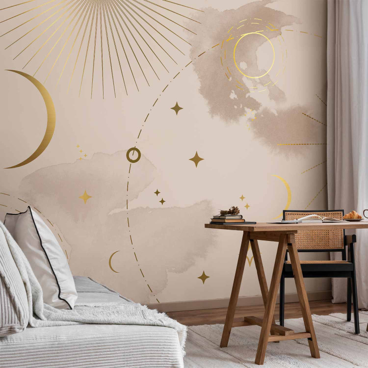 Photo Wallpaper Golden Constellation - Geometric Shapes Referring to the View of the Sky 146013 additionalImage 4