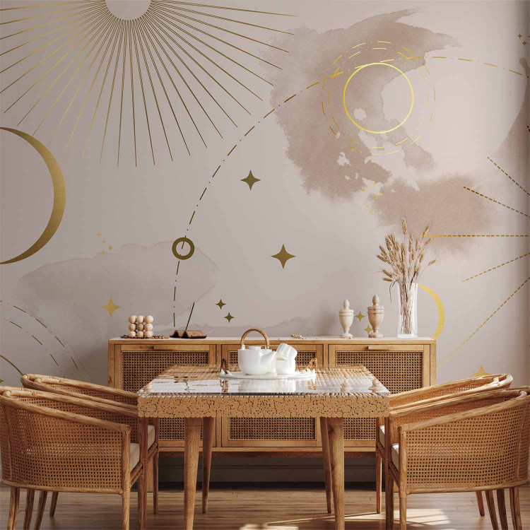 Photo Wallpaper Golden Constellation - Geometric Shapes Referring to the View of the Sky 146013 additionalImage 6