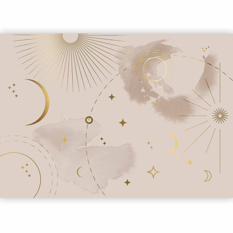 Photo Wallpaper Golden Constellation - Geometric Shapes Referring to the View of the Sky 146013 additionalImage 1