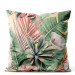 Decorative Velor Pillow Rainforest flora - a floral pattern with white flowers and leaves 147113