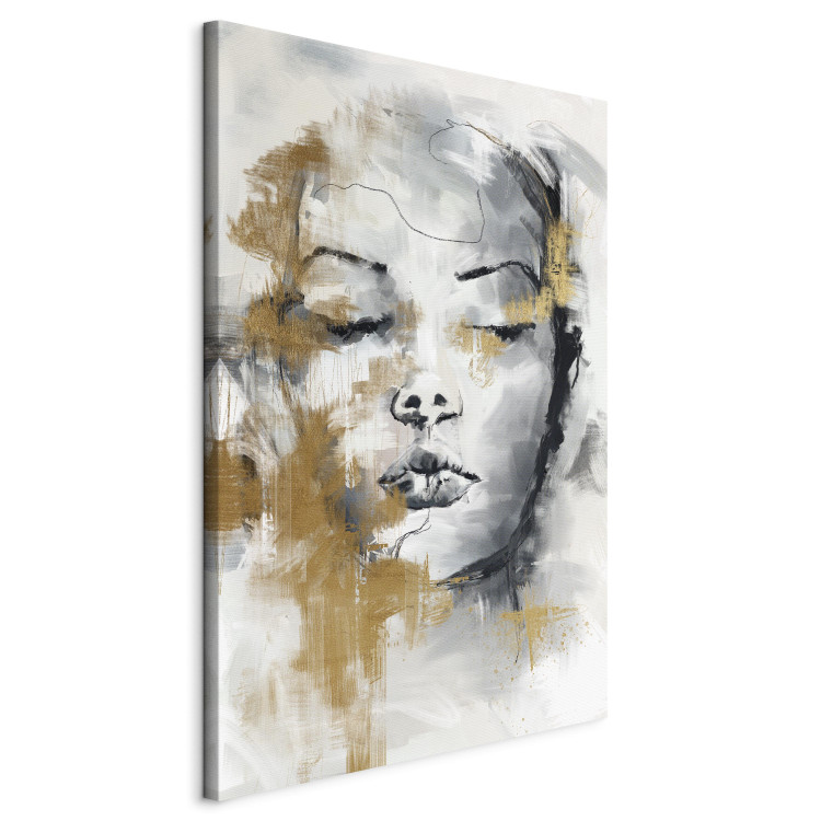 Canvas Print Portrait of a Stranger (1-piece) - woman's face with closed eyes 148913 additionalImage 2