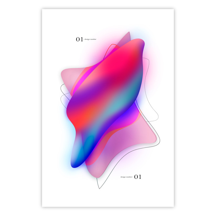 Poster Abstraction - Uneven Convex Shapes in Shades of Cobalt and Pink 149713
