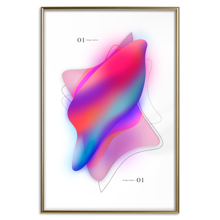 Poster Abstraction - Uneven Convex Shapes in Shades of Cobalt and Pink 149713 additionalImage 20