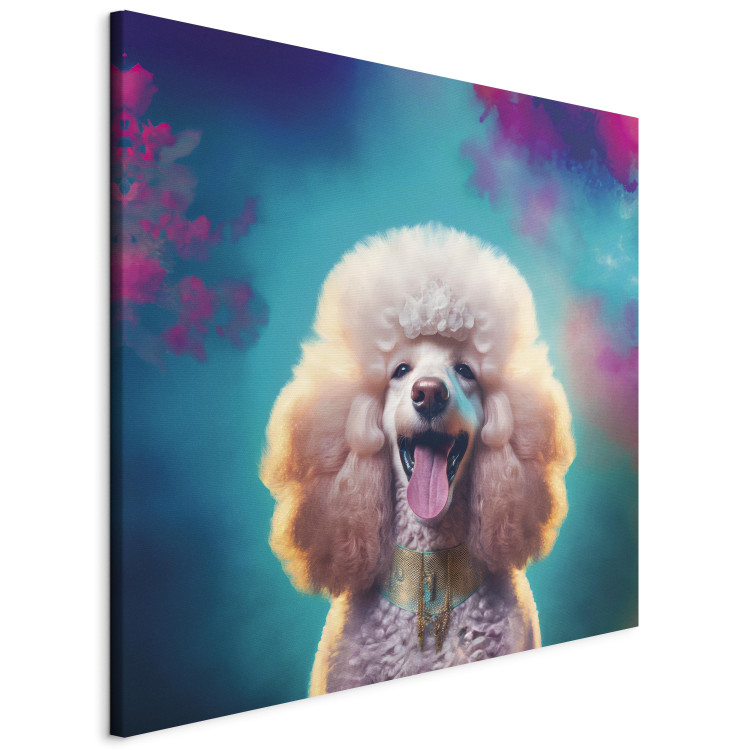 Canvas Print AI Fredy the Poodle Dog - Joyful Animal in a Candy Frame - Square 150213 additionalImage 2