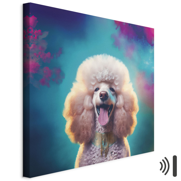 Canvas Print AI Fredy the Poodle Dog - Joyful Animal in a Candy Frame - Square 150213 additionalImage 8