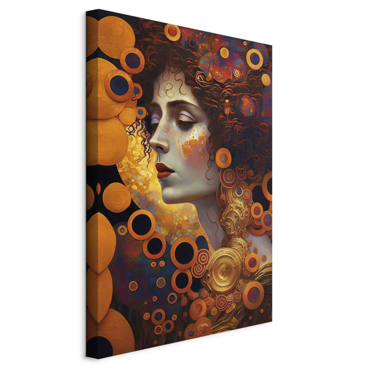 Large canvas print Orange Woman - A Portrait Inspired by the Work of Gustav Klimt [Large Format] 151113 additionalImage 2
