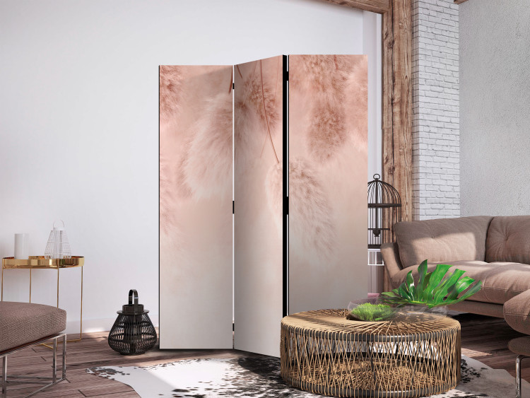 Room Divider Pastel Plants - Fluffy Flowers in Boho Style on a Pink Background [Room Dividers] 151413 additionalImage 2