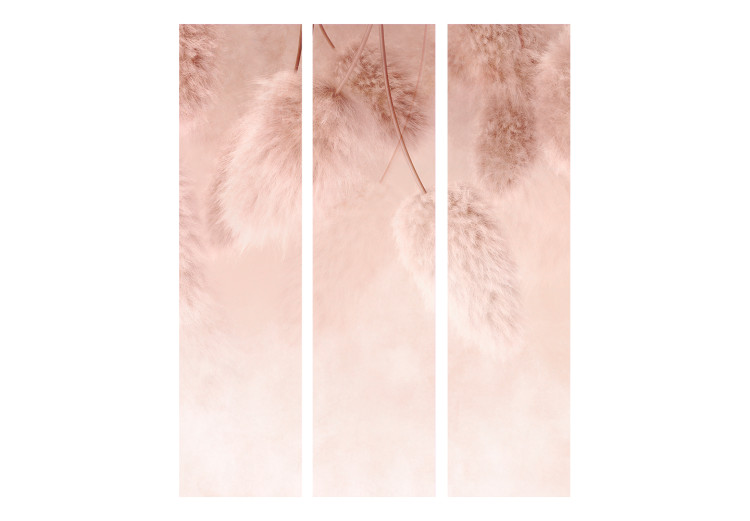 Room Divider Pastel Plants - Fluffy Flowers in Boho Style on a Pink Background [Room Dividers] 151413 additionalImage 3