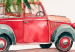 Wall Poster Christmas Transport - Watercolor Red Car With a Christmas Tree on the Roof 151713 additionalThumb 7