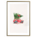 Wall Poster Christmas Transport - Watercolor Red Car With a Christmas Tree on the Roof 151713 additionalThumb 12