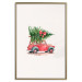 Wall Poster Christmas Transport - Watercolor Red Car With a Christmas Tree on the Roof 151713 additionalThumb 11