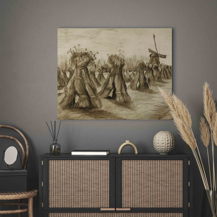 Art Reproduction Wheat Field with Sheaves and a Windmill 158513 additionalImage 5